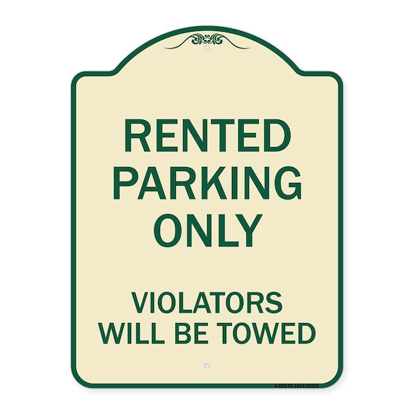 Signmission Rented Parking Violators Will Towed Heavy-Gauge Aluminum Sign, 24" x 18", TG-1824-23223 A-DES-TG-1824-23223 - main